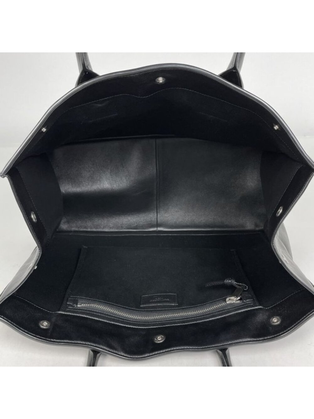 Saint Laurent Yves Rive Gauche Tote Leather Black - Picture 7 of 8